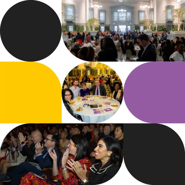 Photo collage of previous A Time to Shine events with graphic branding elements
