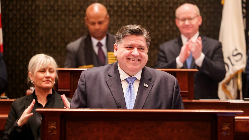 JB Pritzker discussing the 2027 Illinois budget at the State of the State address
