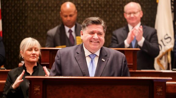 JB Pritzker discussing the 2027 Illinois budget at the State of the State address